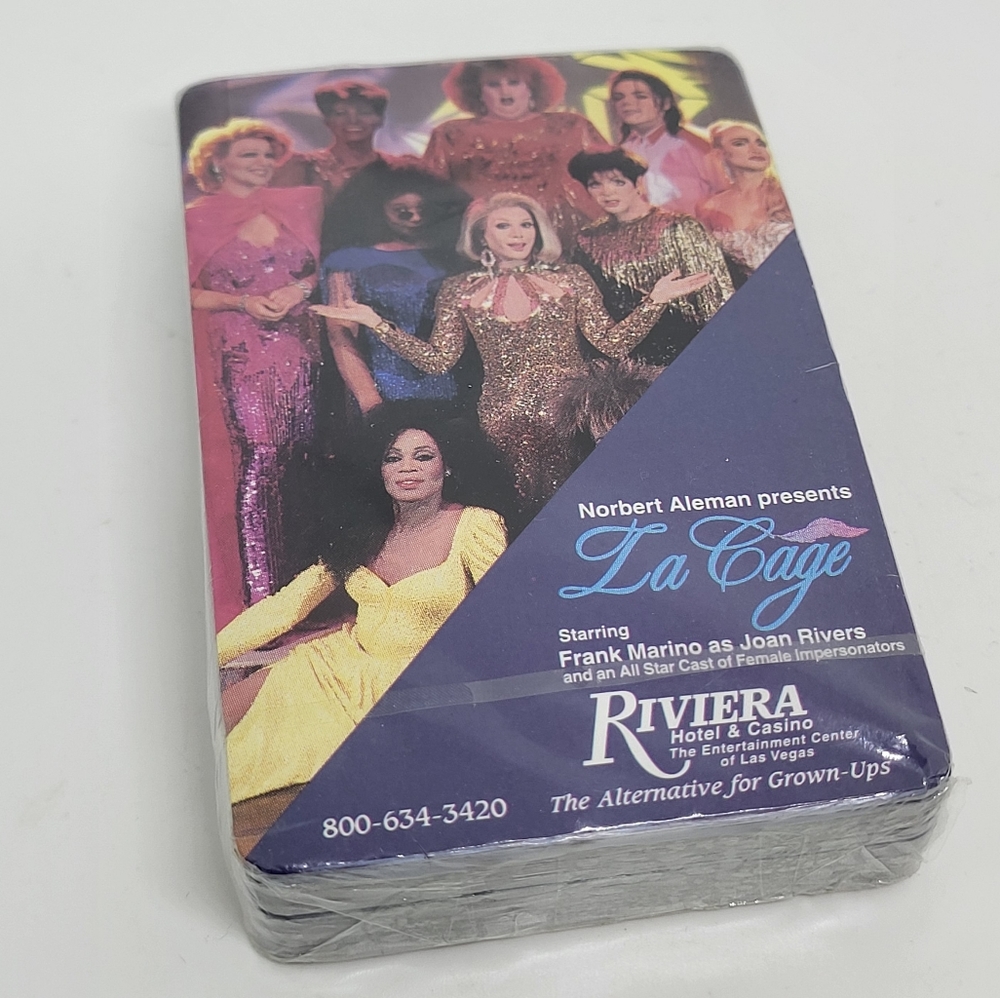 🌈 Drag Queen playing cards Vintage La Cage Riviera Casino Las Vegas SEALED